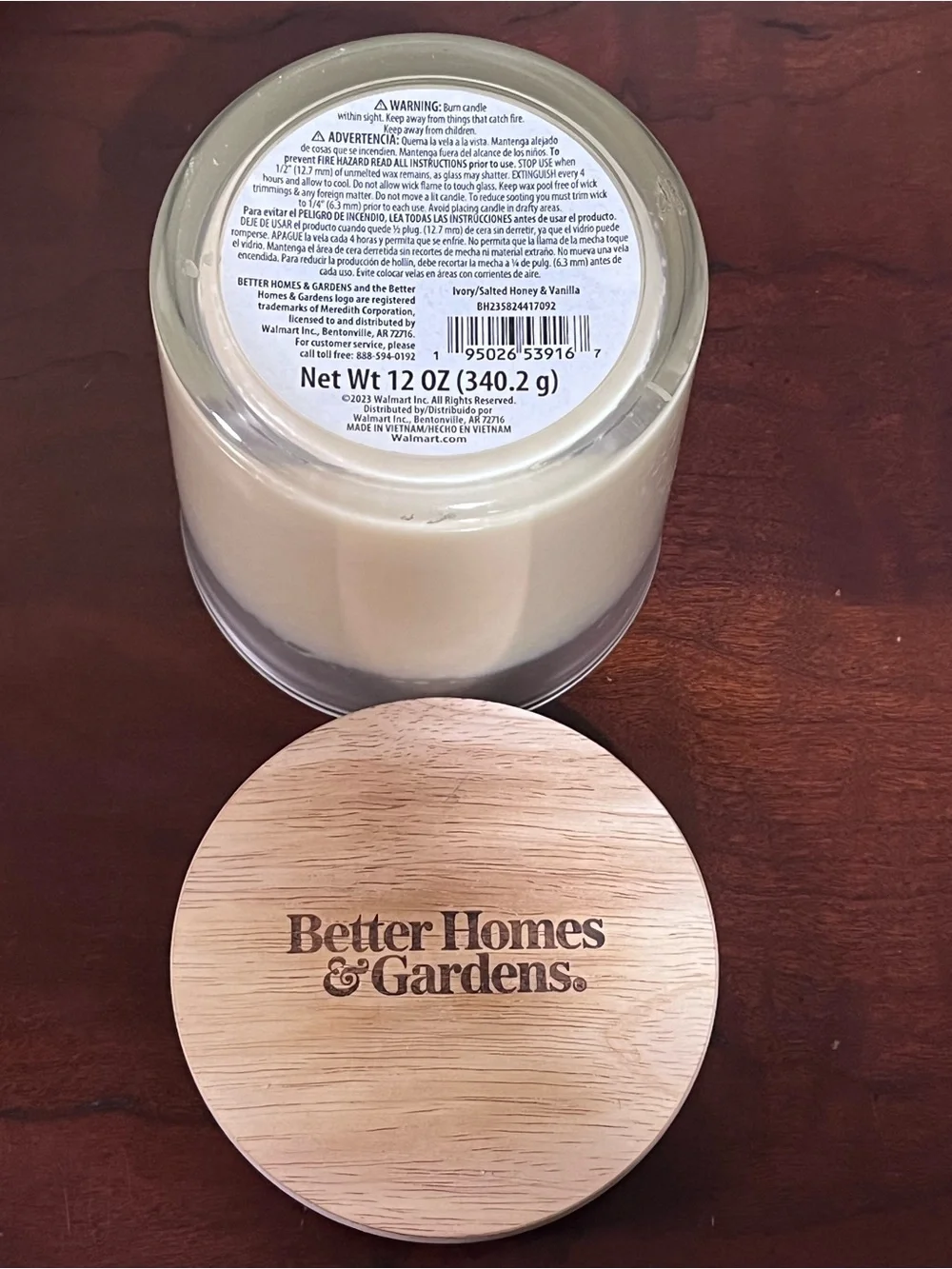 Better Homes And Gardens Salted Honey & Vanilla Scented Candle - Cream